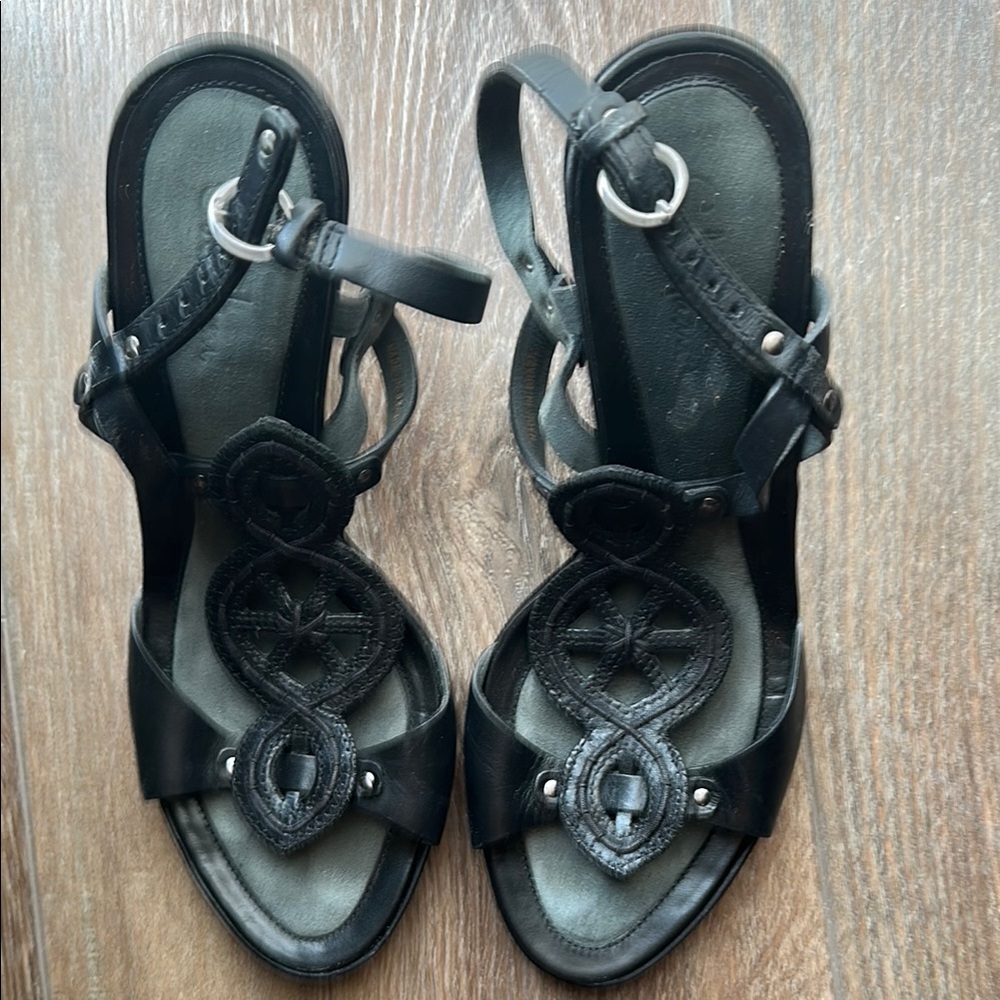 Cole Haan Black Sandals with Ankle Straps